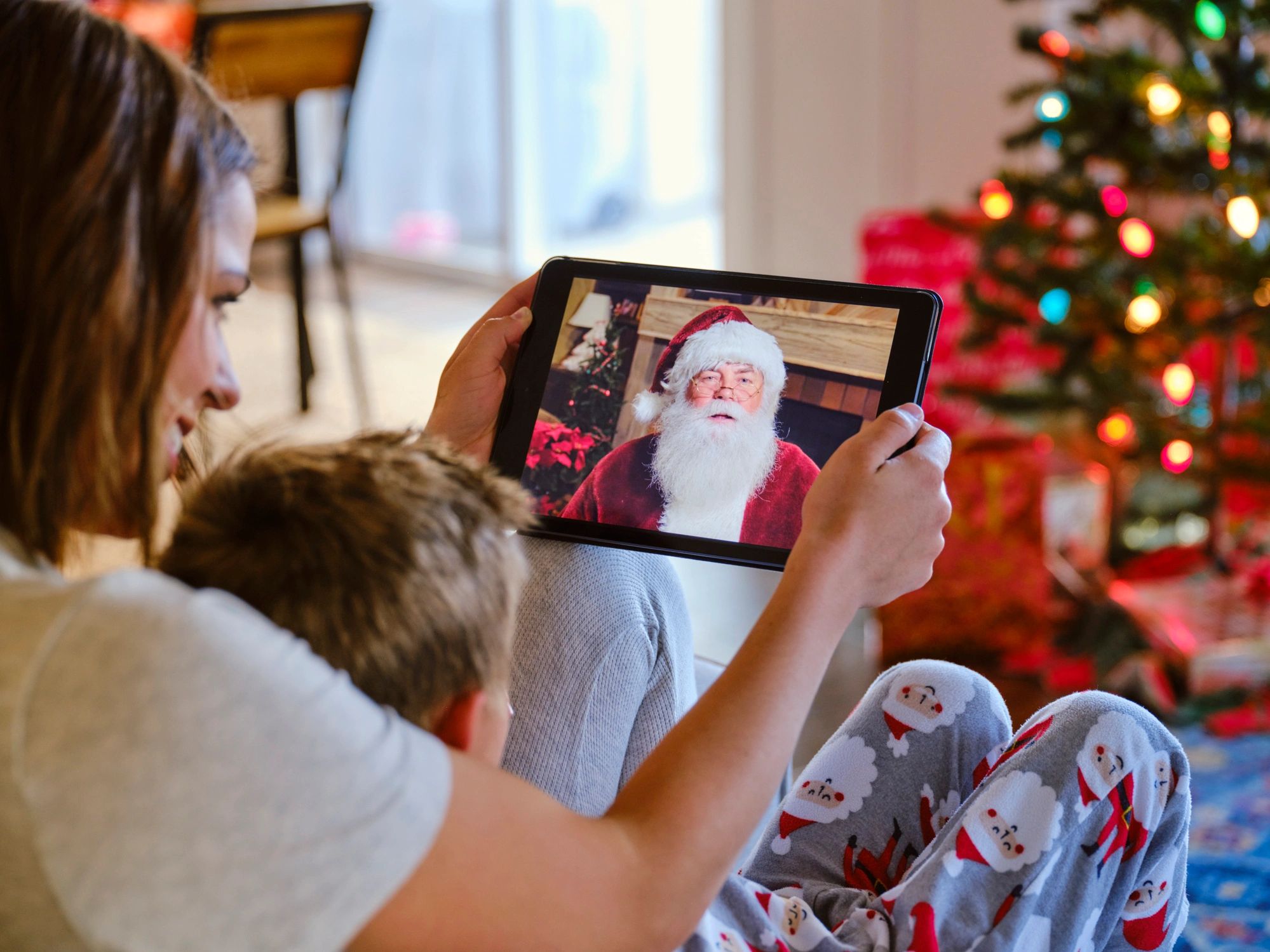 Santa video call with kids