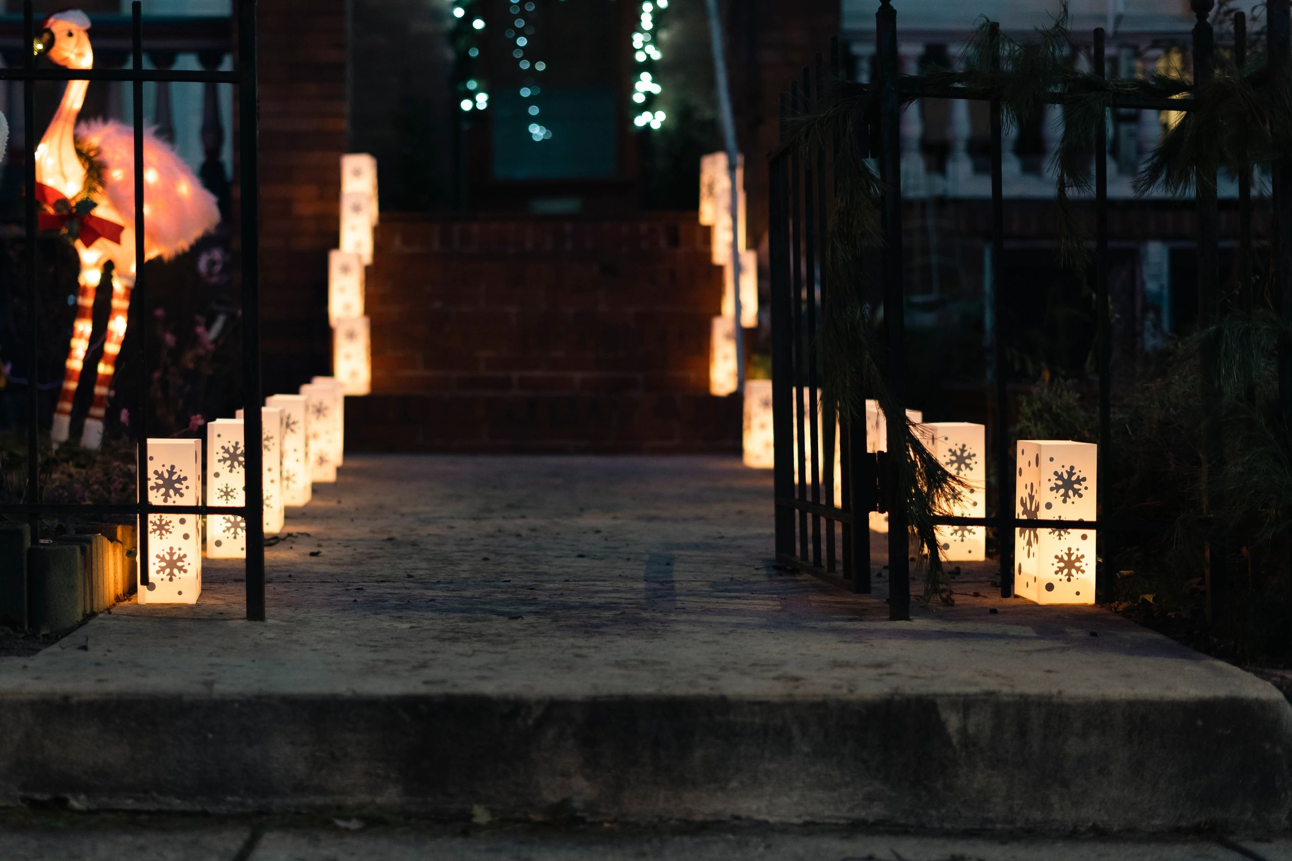Christmas magic, Santa with twinkling lights, Baltimore